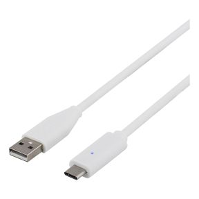 DELTACO USB-C 1m Valkoinen