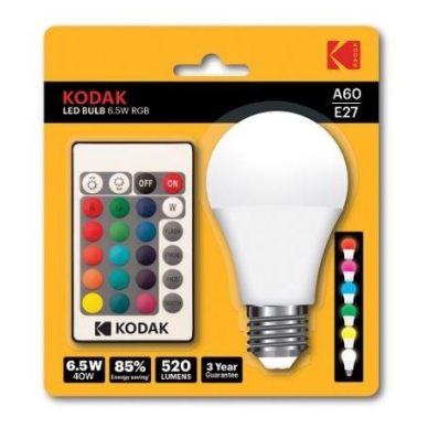Kodak Kodak LED A60 E27 520 lm RGB 6,5 W