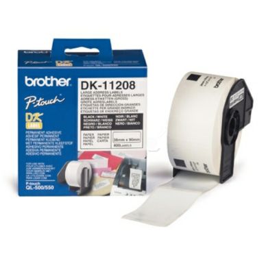 Brother Adresetiketten 38X90Mm 400 St Zwarte Tekst Op Wit Dk11208 Replace Na brother kopen in de aanbieding