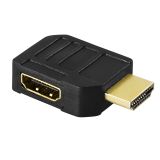 DELTACO HDMI-adapter, 19-pin hane till hona, vinklad DELTACO HDMI-adapter, 19-pin hane till hona, vinklad