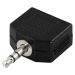 DELTACO Y-adapter för ljud, 1 x 3,5 mm ha till 2 x 3,5 mm ho