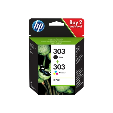 HP HP 303 3-väri & musta Mustepatruuna 2-pack