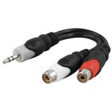DELTACO multimedia-adapter 3,5 mm ha till 2 x RCA ho DELTACO multimedia-adapter 3,5 mm ha till 2 x RCA ho