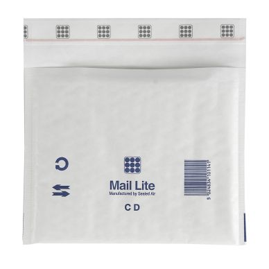   alt Bubbelpåse Mail Lite CD 180x165 mm vit, 100 st