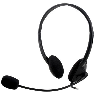 DELTACO DELTACO, headset med mikrofon og volumkontroll 2m kabel DELTACO DELTACO, headset med mikrofon og volumkontroll 2m kabel