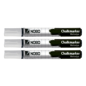 Chalk Markers Nobo White 3 pack