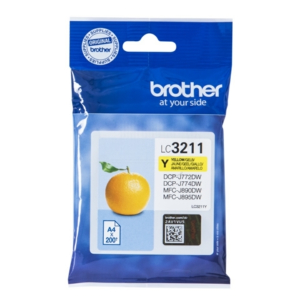 Bild av Brother LC3211Y Bläckpatron gul, 200 sidor