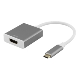 DELTACO USB-C - HDMI, romgrå
