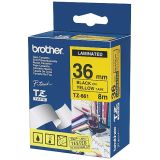 Tape Brother TZE661 36 mm, svart på gul Tape Brother TZE661 36 mm, svart på gul