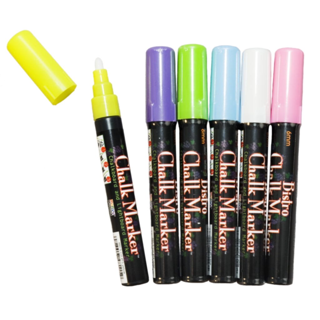 Bild av Blackboard Chalk Marker Fluor rund spets, 6 st