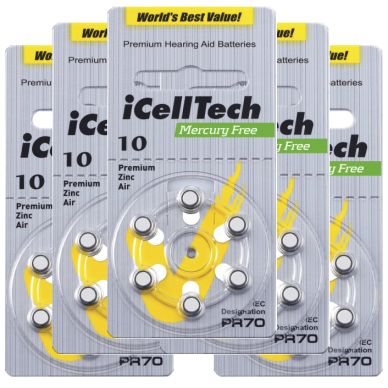iCellTech iCellTech PR70/ZA10/DA10/V10 5-p Hörapparatsbatteri iCellTech iCellTech PR70/ZA10/DA10/V10 5-p Hörapparatsbatteri