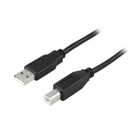 DELTACO USB 2.0 kabel Type A han - Type B han 2m, sort