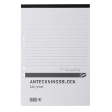 Bild av Anteckningsblock A4 linjerat, perforerat & hålat, 5 st
