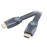 Vivanco HDMI High Speed Ethernet kabel, flat/guld, 1.5m