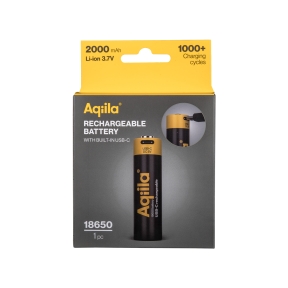 Aqiila Laddningsbar USB-C Batteri 18650 2000mAh 1-pack