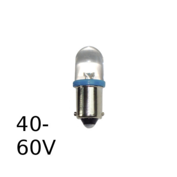 LED Signallampa Blå 10lm Ba9s T9x26 0,4W 40-60V