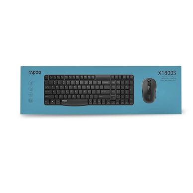 RAPOO Tastatur/Mus Sæt X1800S Trådløs 2.4GHz Sort
