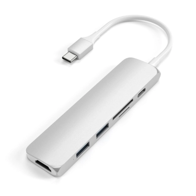 Satechi alt Satechi Slim USB-C Multi-Port ‑sovitin V2, Silver