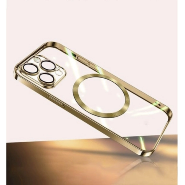 Turtos Mobildeksel MagSafe Transparent iPhone 15 Pro, Gold Mobiltelefontillbehör,Mobildeksel og futteral iPhone,Elektronikk