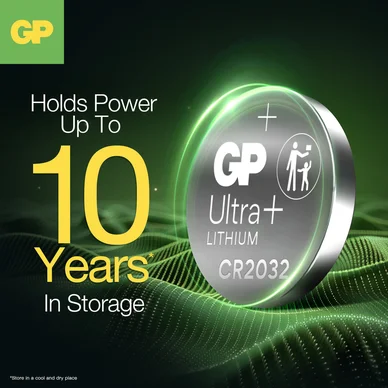GP Ultra Plus Litium knappcell CR2032 10-pack