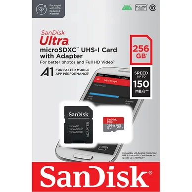 SanDisk MicroSDXC Mobil Ultra 256GB 150MB/s UHS-I Adap