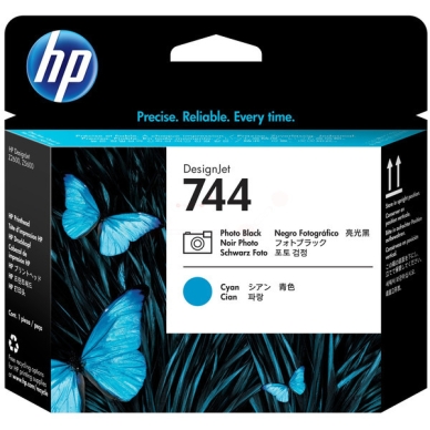 HP 744 - Foto-sort, cyan - printhoved - for DesignJet Z2600 PostScript, Z5600 PostScript