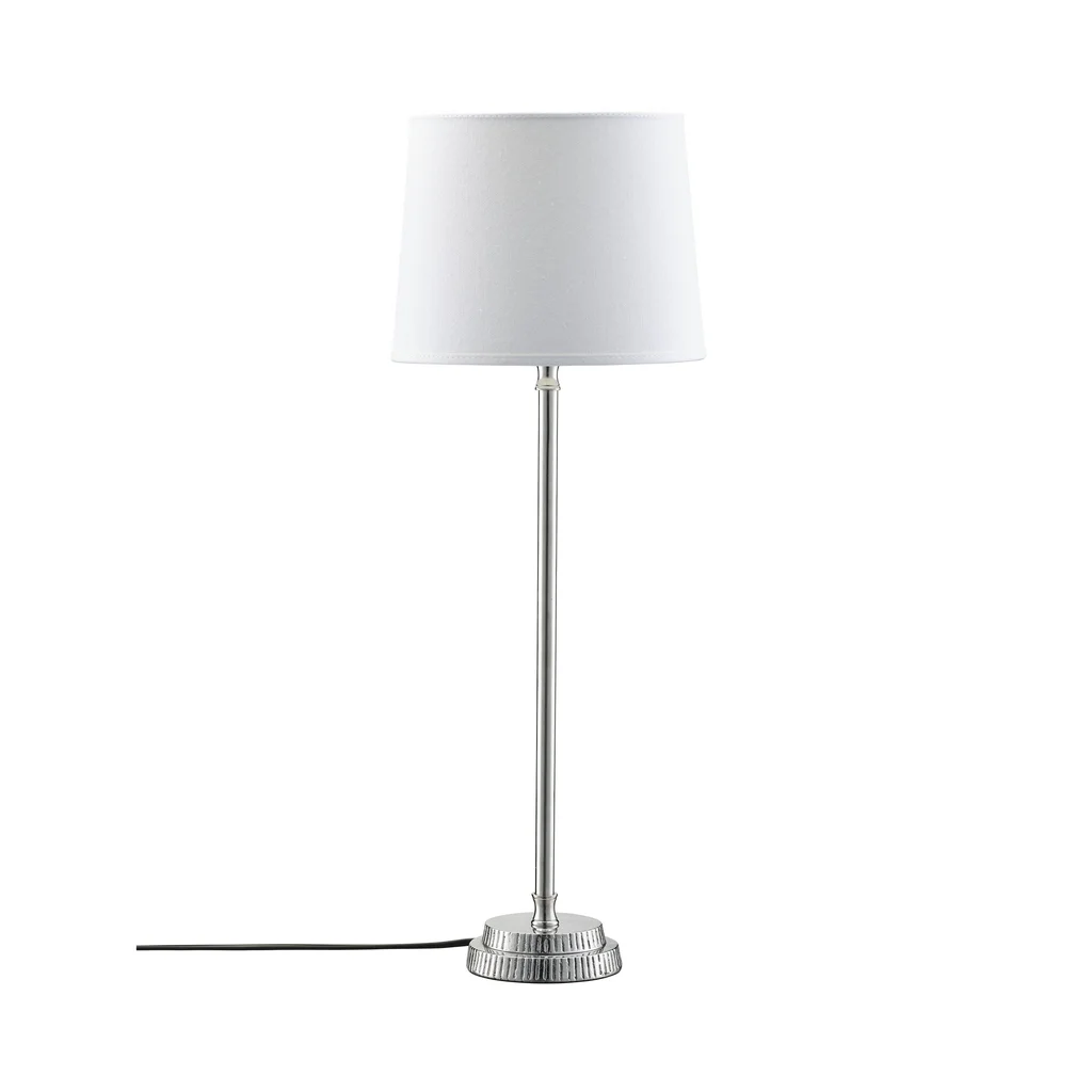 Kent Bordslampa med Vit skärm & Kromfärgad fot