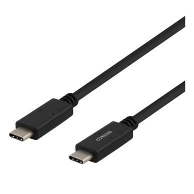 DELTACO Deltaco Ladekabel USB-C til USB-C, 1 m, sort 7333048044280 Modsvarer: N/A