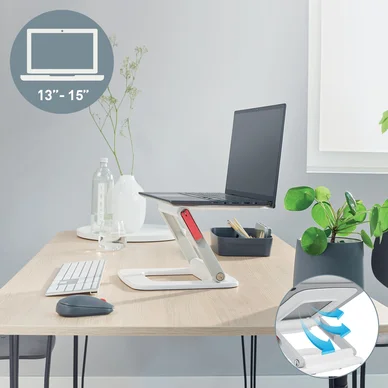 Leitz Ergo Cosy Laptopställ vinklar vit