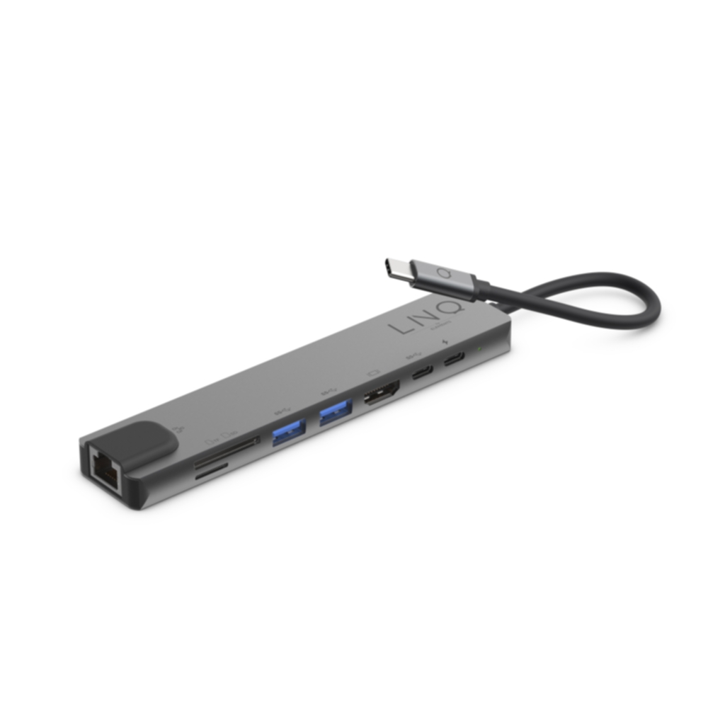 LINQ LINQ 8 in 1 PRO USB-C Multiport Hub Adaptere og omformere,Kablar,USB-hub