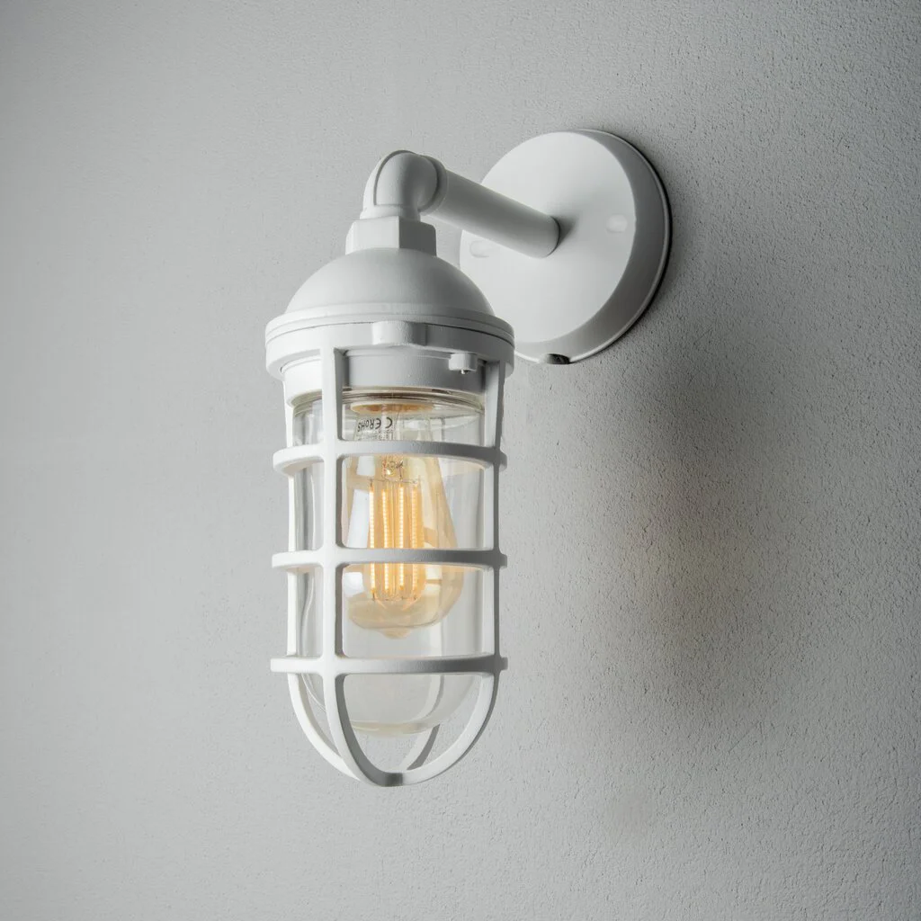 Olbia Vägglampa Vit E27 Glöd Klart glas