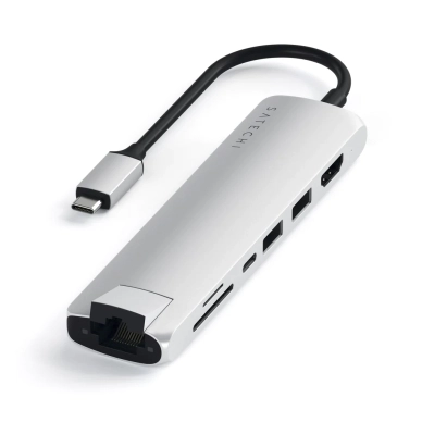 Satechi alt Slank USB-C MultiPort-adapter, Sølv