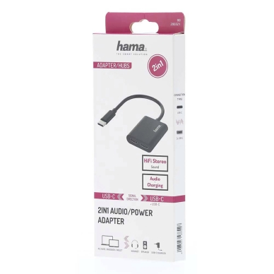 HAMA alt HAMA USB-C Ljud/Laddningsadapter 2-i-1