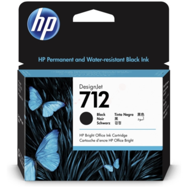 HP HP 712 Blekkpatron svart 3ED71A Tilsvarer: N/A