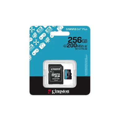 256GB microSDXC Canvas Go Plus Gen4 200MB/s A2 U3 V30 + ADP