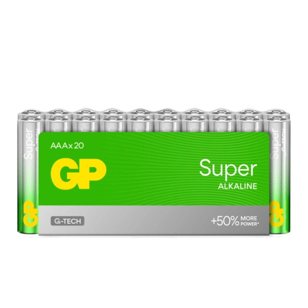 GP BATTERIES GP Super Alkaline AAA-batteri LR03/24A 20-pakk Batterier og ladere,Alkaliske batterier
