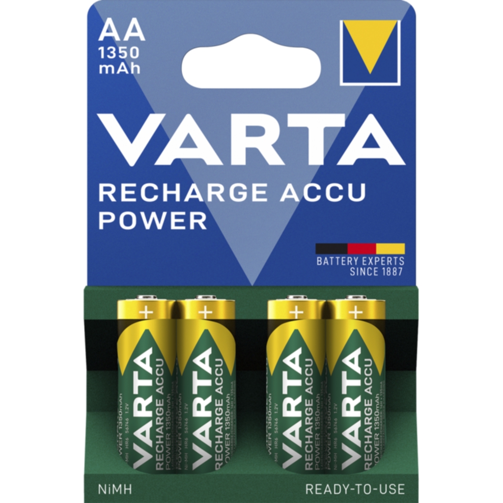 Varta Varta Oppladbar Accu Power AA 1350mAh 4-pakning 56746101404 Tilsvarer: N/A