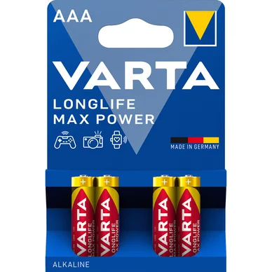 Varta Varta Longlife Max Power batteri - AAA, 4 pk. 4703101404 Modsvarer: N/A