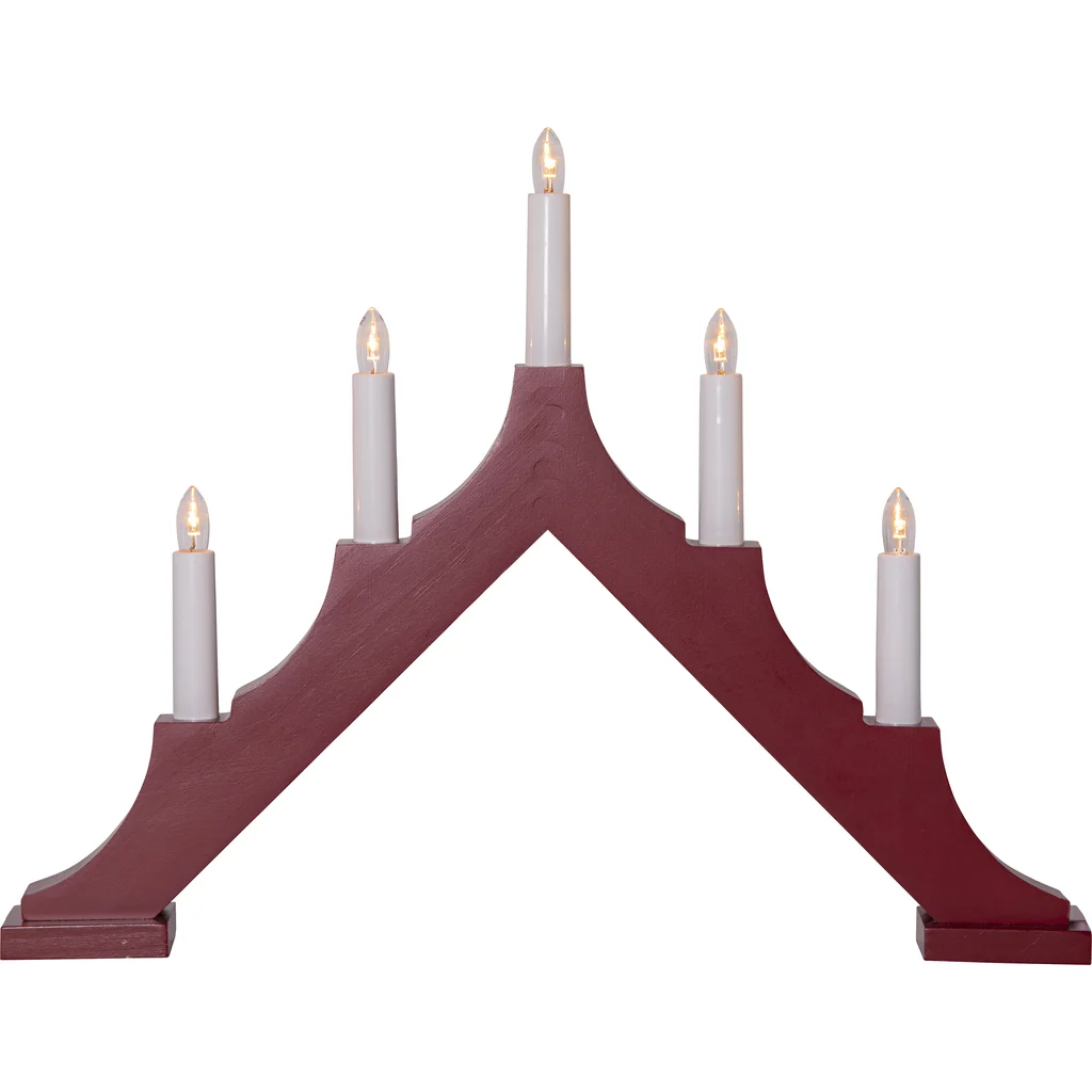 Ljusstake Alma Röd 44cm