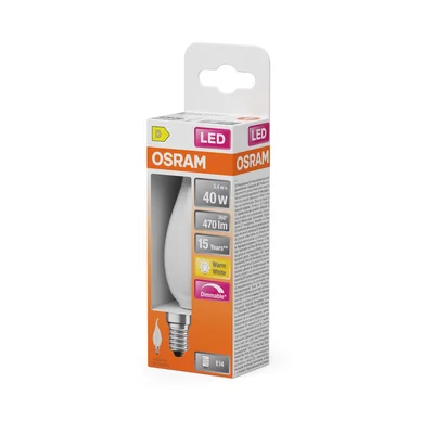 OSRAM LED Krone Bøjet 40 Dæmpbar Mat 3,4W 827 E14 4099854443831 Modsvarer: N/A
