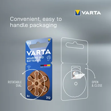 Varta HAB 312 batteri - 6-pack