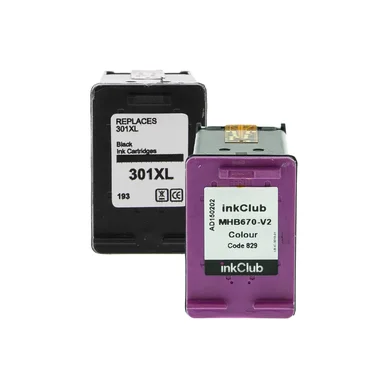 inkClub Multipakke blækpatroner - erstatter HP 301XL - sort og farve MHB6-2-V2 Modsvarer: N/A