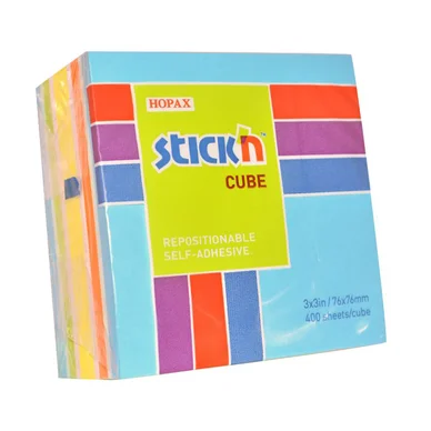 Stick'n Stick'n Neonkub 76x76 400 Blad Blå 4712759215388 Modsvarer: N/A