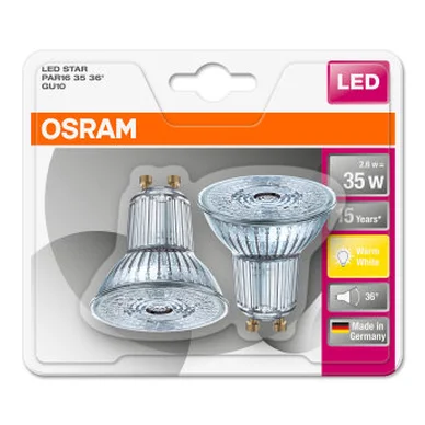 OSRAM OSRAM LED Star PAR16 2,6W/827 GU10 2-Pak 4052899388178 Modsvarer: N/A