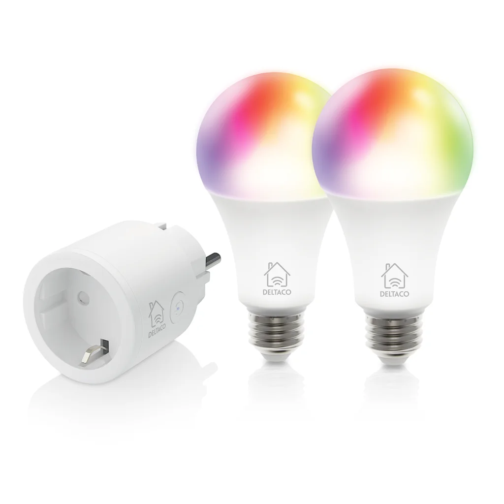 Smart Home startkit, smart plug och 2 st RGB LED-lampor