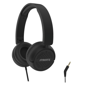 Streetz H110 Hörlurar, vikbara, volymkontrol, 3.5 mm, black