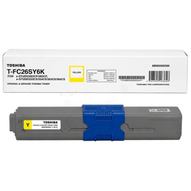 TOSHIBA Tonerkassette gul 6.000 sider T-FC26SY6K Modsvarer: N/A