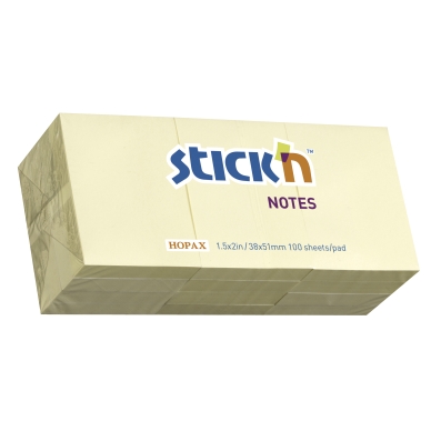 Stick'n Stick'n Notesblok 12st 38x51 100 Blad Gul 4712759210055 Modsvarer: N/A