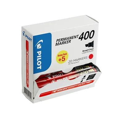 Pilot Märkpenna 400, Röd, Bred (20)