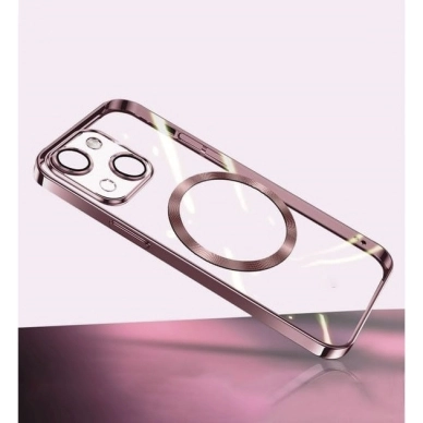 Turtos alt Mobilskal MagSafe Transparent iPhone 15, Rosa